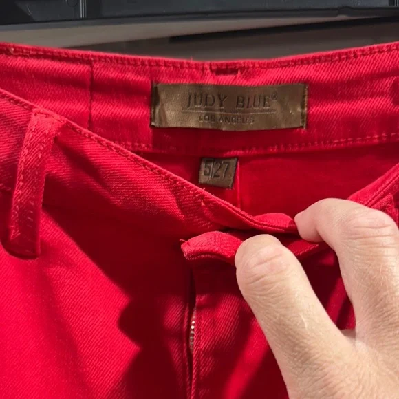 Judy Blue Vibrant Red Straight-Leg Jeans - Picture 2 of 3